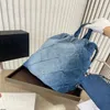 Tote çanta cc flep çanta lüks tasarımcı kadın omuz çanta çantaları alışveriş crossbody vintage denim nakış baskısı üç model gümüş rjcg