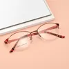 Sonnenbrillenfassungen 53-17-138 Optischer Brillenrahmen Halbrandlos Business Rot Elegante Korrektionsanpassung
