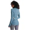 Jaqueta de ioga com zíper outono/inverno com tecido de secagem rápida e furos para os polegares para treinamento e corrida feminina, casaco slim fit