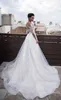 Krótkie suknie ślubne plażowe z odłączoną spódnicą 3/4 koronkowe suknie ślubne z długim rękawem