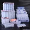 Storage Boxes Bins 3 Wholesale 10 Grid 15 24 Transparent Plastic Pp Detachable Toy Jewelry Box Medicine Desktop Drop Delivery Home Otb9F