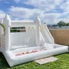 Portable White Inflatable Bounce House With Air Blower Large Ball Pool And Jump Space 3in1 Bouncy Castle Combo 13x13ft For Kids