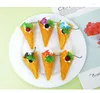 Dekorativa blommor Restaurang Desktop Decoration Crafts Color Miniature Glass Cone Pu Material Dessert Model 6st/Set