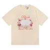Amerikanische Modemarke Rhude Storms Never Last Hd Rose Magic Mirror Lässiges Kurzarm-T-Shirt für Herren und DamenSV4OSV4O