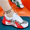 Casual Shoes Womens Vulcanize Shoes Print Fashion Women Mixed Color Casual Sneakers Light Breathable Mesh Lace Up Sports Shoes Spring Summer T240323