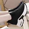 Schoenen vrouwen mesh ademende sneakers vaste kleur interne hoogte vergroten gevulkaniseerde schoenen wiggen trainers zapatilla deportiva mujer