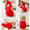Hoodies stora hund juldekorativa kläder labrador sjal gyllene retriever hundar kappa kallt bevis firar varma hoodies