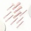 10 Uds Mini melocotón Semi suave azúcar maquillaje cepillo conjunto principiante polvo colorete cepillo polvo cepillo herramientas de maquillaje repetible L6AI #