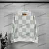 2024 Designers Sweaters Luxury Mens Womens Chessboard Grid Pattern Jacquard Man Paris Fashion Tee Top Quality Street Long Sleeve Luxurys Black White Green S-XL