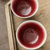 Filiżanki spodki rozdrobnioną glazurę herbaty 80 ml piękne czerwone kubki do ceremonii zielone herbat