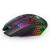 MICE X801 Wireless Charging Gaming Mouse 8Button LED Honeycomb Hollow Ergonomic Design RGB Gaming Mouse met externe ontvanger