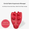 Massera nackkuddar Röd vattentät Cervical Spine Massage Pillow Simulate Human Acupressure Relief Head Neck Back Tatigue Multi-Part Shiatsu Massage 240322