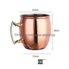 Wine Glasses Moscow Cup Me Mugs 304 Stainless Steel Copper Plated Hammer Point Mug Cocktail Lt162 Drop Delivery Home Garden Kitchen Di Dhdxc