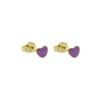 Stud Earrings Casual Mini 5mm Enamel Cute Heart For Women Girls Gold Color Summer Jewelry Black Earring Wedding Gifts