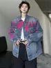 Luzhen Denim Jackets Handrawn Fahion Trendy Letter Niche Mens 디자인 느슨한 인쇄 장 외부웨어 스프링 코트 6F08E1 240309