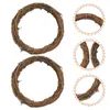 Fiori decorativi 2 pezzi Rattan Circle Earth Vine Garland Accessori fatti a mano con cornice fai -da -te in ghirlanda d'uva