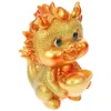 Figurines décoratives Chinois Miniature Dragon Résine 2024 Année Statue Bonne Fortune Richesse Prospérité Toppers Fée Jardin Voiture Décor