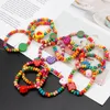 Charm Bracelets Lucky Stretch 12 Pcs Colorful Wooden Beach Surfer Bracelet Jewelry Gift For Little Girls Kids Women