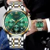 Montres Hommes 2019 LIGE Top Marque De Luxe Vert Mode Chronographe Mâle Sport Étanche Tout En Acier Quartz Horloge Relogio Masculino C3316