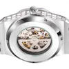 ساعة معصم الرجال الساعات الميكانيكية هيكل عظمي تلقائي الساعات الماس اللوم الفاخرة