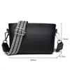 Shoulder Bags First Layer Cowhide Female Messenger Bag Wide Fabric Strap Underarm Fashion Solid Color Simple Portable For Weekend Vacation