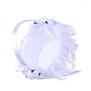 Fiori decorativi 1 pz Festival Matrimonio Tessuto Fiore bianco Cesto per bambini Forniture da sposa in pizzo tenuto in mano