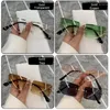 النظارات الشمسية عتيقة الموضة 2024 Rimless مستطيلات مستطيل بدون إطار التدرج UV400 الصيف مسافر نظارات الشمس للنساء