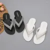 Pantoufles Tongs Mode Bout Ouvert Strass Femmes Chaussures Plates 2024 Été Décontracté Confortable Plage Pour Femmes