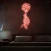 Party Supplies LED Rose Neon Sign Wall Art Custom Light Romance Wedding