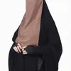 Abbigliamento etnico 40/35CM Niqab Coprivelo per il viso per le donne Hijab in raso musulmano Uno strato di preghiera Khimar Sciarpa a fascia completa di moda