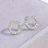 Boucles d'oreilles cercle en Zircon pour femmes et filles, Simple, délicat, couleur or, Shopping quotidien, rencontres, accessoires bijoux à la mode