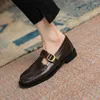 Casual Shoes RIZABINA Genuine Leather Women Loafers Retro T-strap Round Toe Low Heel Flat Female Buckle Design Leisure Size 34-40