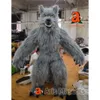 Trajes de mascote 2.2m vida real lobo traje adulto completo iatable mascote terno andando explodir vestido extravagante para halloween animal outfit