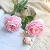 Dekorativa blommor konstgjorda rose siden bukett pion vintage falska växter brud bröllop hem dekoration alla hjärtans present