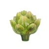 Dekorativa blommor Icke -toxisk konstgjord kronärtskocka för älskare - Realistiskt utseende Nej Withering Good Hand Green