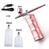 Airbrush Sprayer Water Oxygen Injection Mini Air Compressor Kit For Nail Art Tattoo Craft Cake Nano Fog Mist 240318