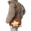 Väska elegant corduroy axel med en unik stjärntryck crossbody väskor handväska bra för daglig användning