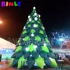 6MH (20 ft) med fläktegiganten konstgjorda lila uppblåsbara julgran med prydnadsbollar och stjärnor för gräsmatta/köpcentrum dekoration