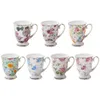 300 ml kreative Blumen-Keramikbecher mit Griff, florale Tassen, Porzellan, Teetasse, Kaffeetassen, große Kaffeetassen, Heimdekoration 240322