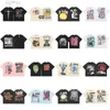 Maglietta Hellstar Camicie firmate T-shirt grafica Abbigliamento Abbigliamento Hipster Lavato Tessuto Hip Hop Street Graffiti Lettera Foil Stampa Vintage Coloeful Tshirt aderente E73D