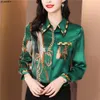 Casual Silk Women Long Sleeve Classic Lapel Designer Blauses Office Shirts Topps Autumn Chic