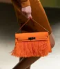 designer bag luxury Shoulder Bag 27cm brand purse chevre Leather and ostrich fur fully handmade stitching black pink blue colors wholesale price fast delivery