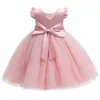 Girls Elegant Princess Dresses for Party Birthday Wedding Short 3 4 6 8 9 Years Kids Tutu Prom Pink Baby Children Costume 240318