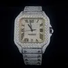 Iced out sieraden diamant roestvrijstalen hand instellen bustdown vvs moissanite horloge