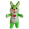 Costumes de mascotte 2m/2.6m adulte Iatable fourrure vert Costume marche lapin de pâques sauter mascotte Costume Animal personnage déguisement