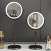 9 -calowy 360 stopni sypialnia lub stół łazienkowy Podnoszenie lustra 3x powiększenie podwójne lustro z LED Light Cosmetic Mirror 240318