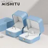 Шкатулки для драгоценностей MISHITU PU Кожаная Коробка Для Кольца Ящик Для Хранения Ювелирных Изделий для Кольца Ожерелья Витрина Предложение Подарок На Годовщину Свадьбы Женщины L240323