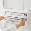 Kitchen Storage Rack Multi-Function Plastic Wrap Cling Film Foil Dispenser With Spice For Craft Room Laundry