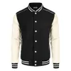 Coofandy Mens varsity casual läderhylsa Baseball Letterman Bomber Jacketrock