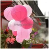 Bordslampor Runda vattentät rosa dekor utomhus Grand Event Hanging Lamp Nylon Wedding Birthday Party Festival Drop Delivery Lights DHWZP